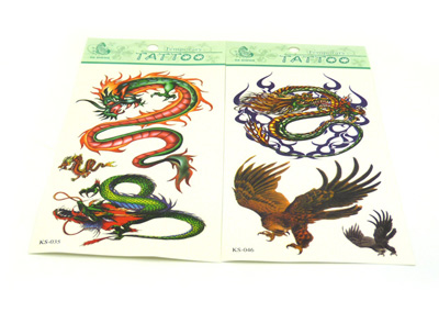 纹身贴纸 男女款图腾 骷髅纹身 红彩黑色纹身贴 -纹身贴