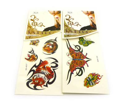 防水骷髅纹身 女性感黑白款花朵长条腰环纹身贴 图腾 -白长条纹身贴