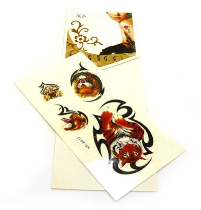 防水骷髅纹身 女性感黑白款花朵长条腰环纹身贴 图腾 -白长条纹身贴