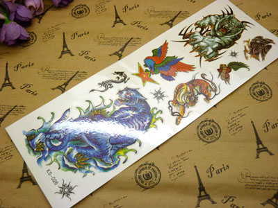 女神唯美写真 荷花 蝴蝶羽毛创意女防水纹身贴纸