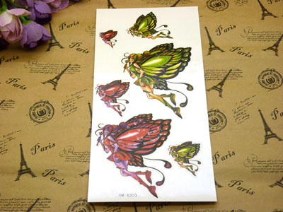 个性创意遮疤贴玫瑰纹身贴纸防水女款天使蝴蝶莲花刺青贴