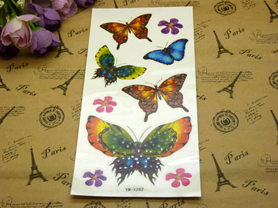 个性创意遮疤贴玫瑰纹身贴纸防水女款天使蝴蝶莲花刺青贴