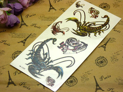 防水个性精美纹身贴假伤疤口男女通用仿真身体彩绘文身贴纸