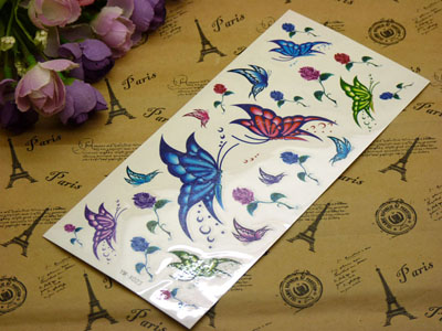 防水个性精美纹身贴假伤疤口男女通用仿真身体彩绘文身贴纸