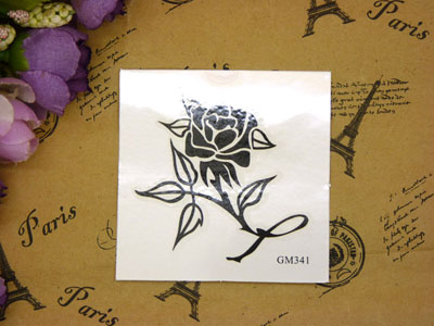 纹身贴-个性蝎子绕玫瑰花 纹身贴3D 花臂防水前胸后背 男女 刺青纹身