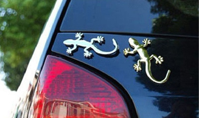 特价！ 实心壁虎金属车贴 银色 改装贴 精美壁虎车贴