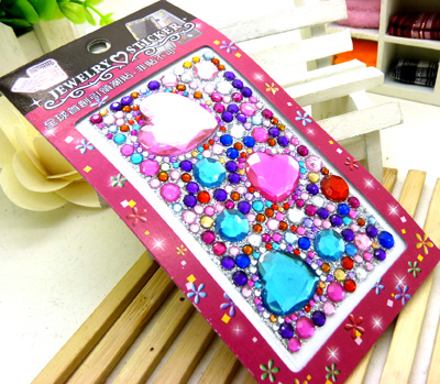 热卖 2013精品 手工甜美贴钻 心形平底彩色水钻 全新 网购特色