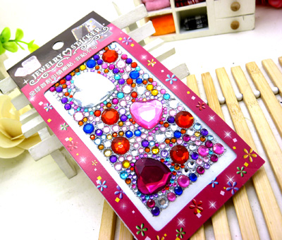 热卖 2013精品 手工甜美贴钻 心形平底彩色水钻 全新 网购特色