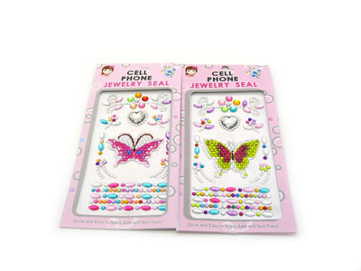 卡通情侣iphone4手机壳水钻手机壳贴钻材料包饰品手机蝴蝶水钻贴-卡通水钻贴纸