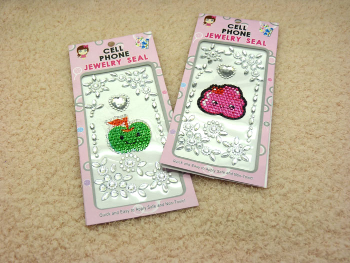 卡通情侣iphone4手机壳水钻手机壳贴钻材料包饰品手机蝴蝶水钻贴-卡通水钻贴纸