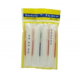 特价 细钢珠水笔 中性笔  学生用品 -5支装白杆笔4红1蓝
