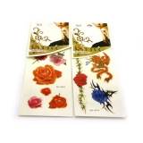 防水骷髅纹身 女性感黑白款花朵长条腰环纹身贴 图腾 -白长条纹身贴
