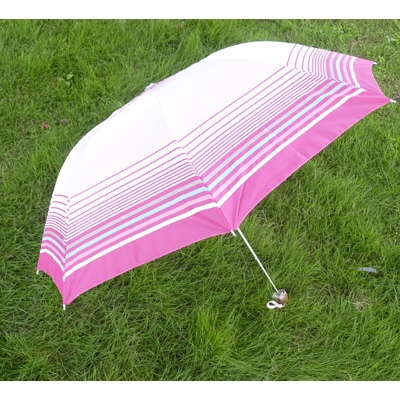 海军风条纹自开自收晴雨两用三折伞自动安