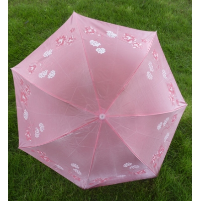 遮阳伞变色龙印花伞三折晴雨伞工艺伞 变色龙印花伞		