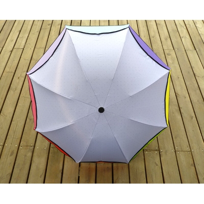 遮阳伞超强防晒50+黑胶太阳伞 防紫外线折叠伞彩虹晴雨伞 黑胶彩虹伞