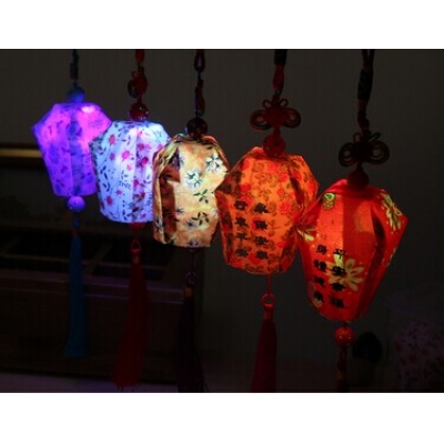 中国结LED七彩祈福小天灯/小灯笼（混色）