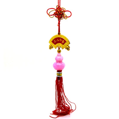 节日气氛/中国结 手工材料 挂绳/挂件结 一帆风顺玉葫芦挂件	
