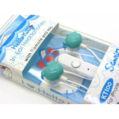 可爱hello Kitty耳机猫头 入耳式MP3 -卡通耳机通用耳机KT100