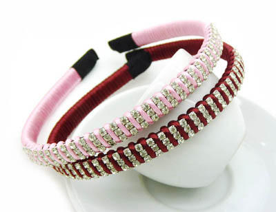 韩国三排水晶头箍发饰品 水钻发箍宽边发卡 发夹镶钻头饰 气质女士发箍    -女时尚发卡