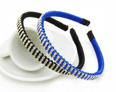 韩国三排水晶头箍发饰品 水钻发箍宽边发卡 发夹镶钻头饰 气质女士发箍    -女时尚发卡