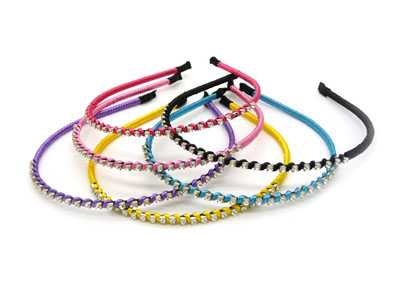 日韩版发饰发夹头饰水钻带钻 镶钻女士发箍水晶头箍 -不锈钢布艺水钻发卡  百搭女士发箍