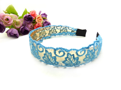 韩国钢卡女带齿布艺宽边蕾丝透明 印花发箍 气质发饰发卡发夹