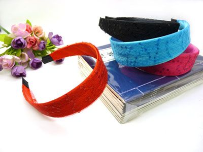 日韩国正品宽边发箍发带 发饰钢卡发卡头箍压 超闪亮片发箍