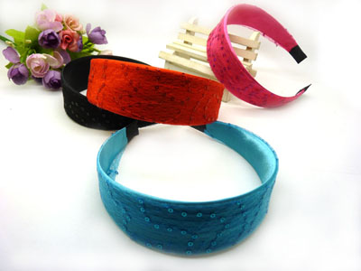 日韩国正品宽边发箍发带 发饰钢卡发卡头箍压 超闪亮片发箍