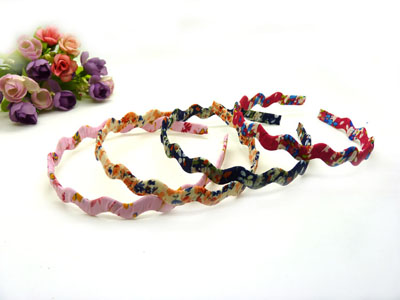 新款韩国钢卡超美绕线波浪发箍发卡 气质发饰细边布艺头饰品头箍