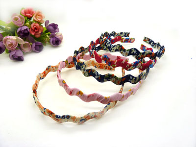 新款韩国钢卡超美绕线波浪发箍发卡 气质发饰细边布艺头饰品头箍