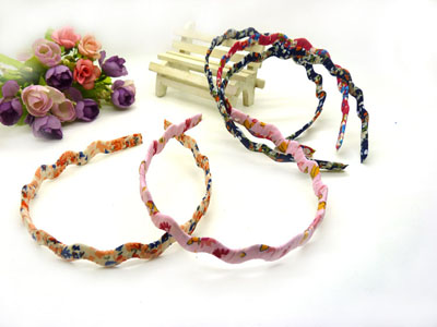 新款韩国钢卡超美绕线波浪发箍发卡 气质发饰细边布艺头饰品头箍