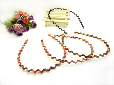 C3韩版钢卡发饰韩国波浪缠布纯色细发箍发卡 清新细发箍发卡小饰品批发