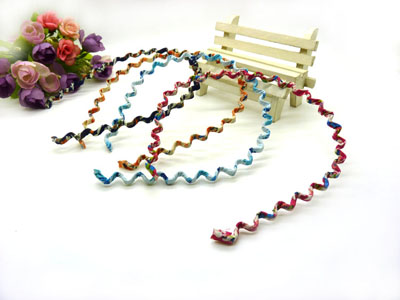 C3韩版钢卡发饰韩国波浪缠布纯色细发箍发卡 清新细发箍发卡小饰品批发