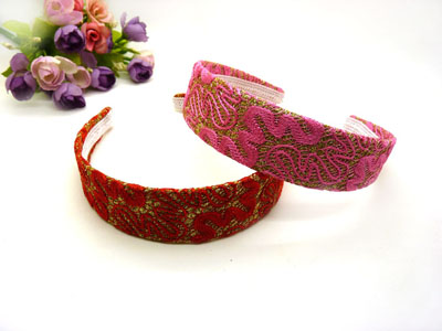 韩国钢卡发饰品蕾丝豹纹褶皱 复古发卡头箍