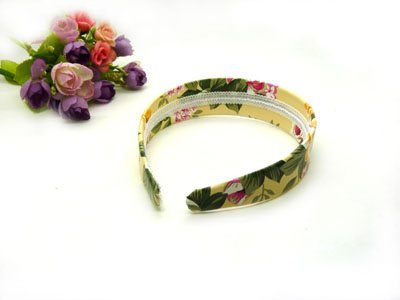 发饰批发韩国简约田园碎花格发卡 钢卡进口鹿皮绒布艺纯紫色宽发箍 （皮卡）