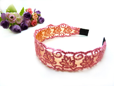 日韩钢卡女带齿布艺宽边蕾丝透明发箍 碎花 百搭女发饰