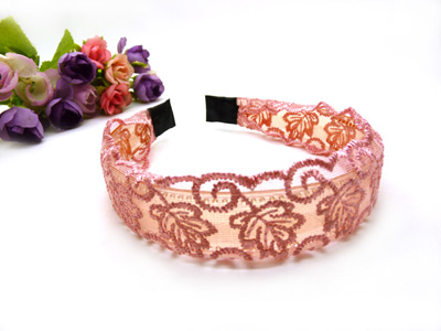 日韩钢卡女带齿布艺宽边蕾丝透明发箍 碎花 百搭女发饰