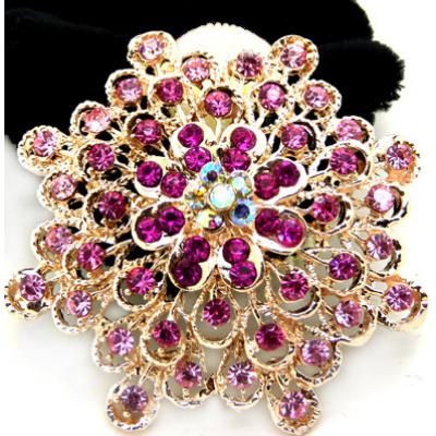 日韩版 优雅花朵发圈  镶钻合金头扣/发梳/头饰