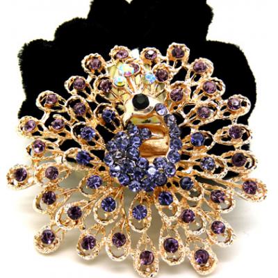 孔雀 镶钻绒布圈发饰/优雅花朵盘发发圈/发梳/发夹/头饰 精品发饰  发圈