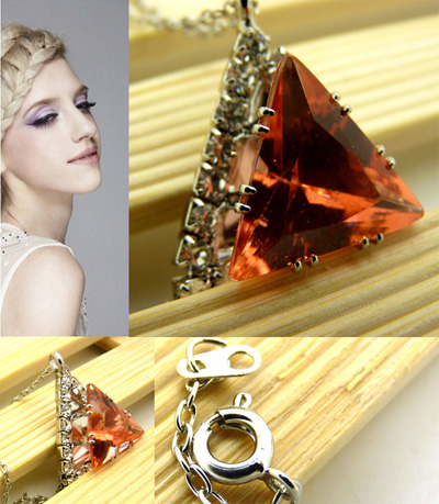 欧美项链 锁骨链金属 合金项链镶钻石