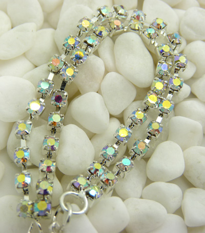 双排水钻锆石手链 钛钢首饰 时尚女孩饰品礼物