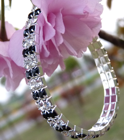  璀璨双排满钻弹力水钻手链 2排镶钻