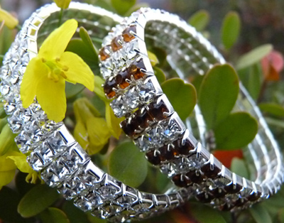 三排镶钻五彩手链首饰品 新娘手链手饰 璀璨3排满钻