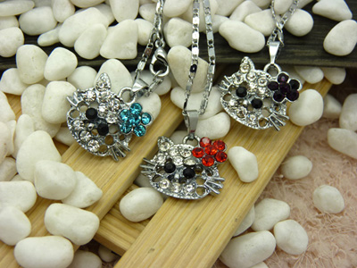 猫咪短链锁骨链合金韩国时尚流行动物吊坠饰品