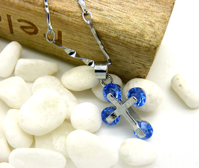 新款项链女日韩新款 永久保色 合金水晶石