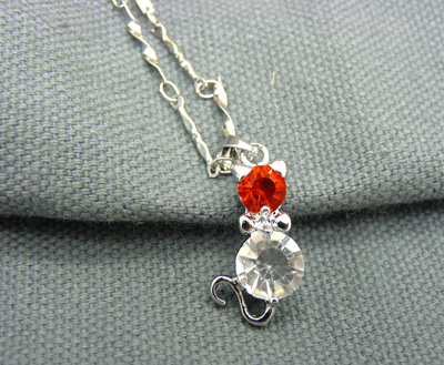 水钻合金永久保色  银项链