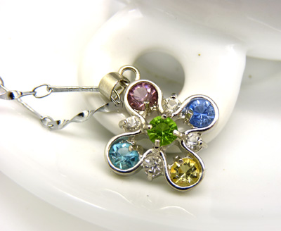 韩国锁骨链吊坠合金水钻 水晶石