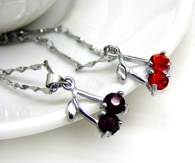 韩国锁骨链吊坠 合金水晶石