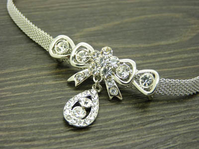 合金镶水钻项链 锁骨链 甜美时尚女款 韩版潮流项链