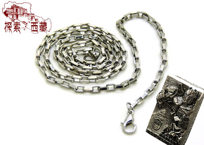 藏银饰品 时尚韩版藏银项链 男士链子 吊坠配链 